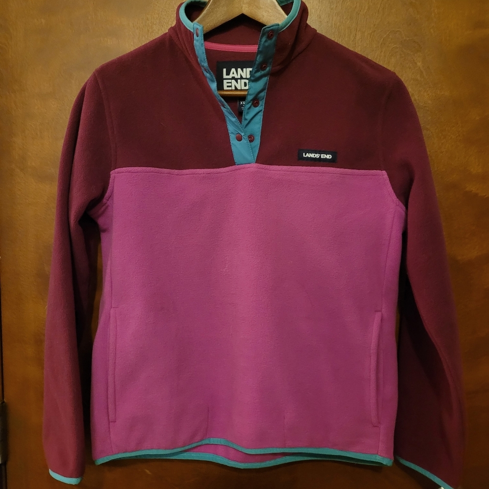 Lands End Quarter Button Flece